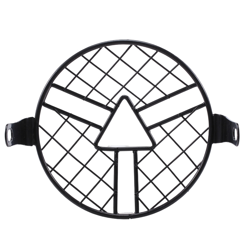 Motorcycle Headlight Lamp Shade Retro Black Shell Round Headlight Grille