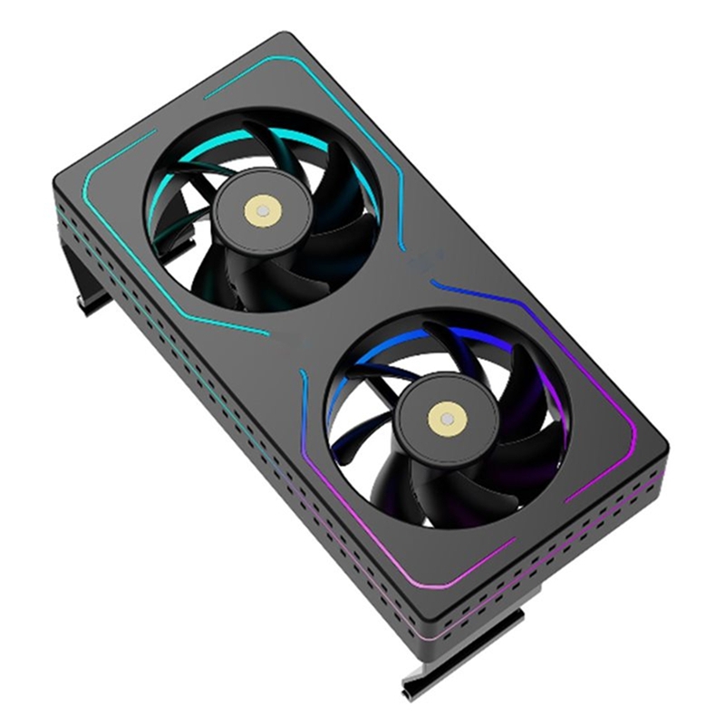 -2 ARGB Computer Memory Heatsink,Paired with High-Performance Dual Fans,for DDR/DDR2/DDR3/DDR4/DDR5