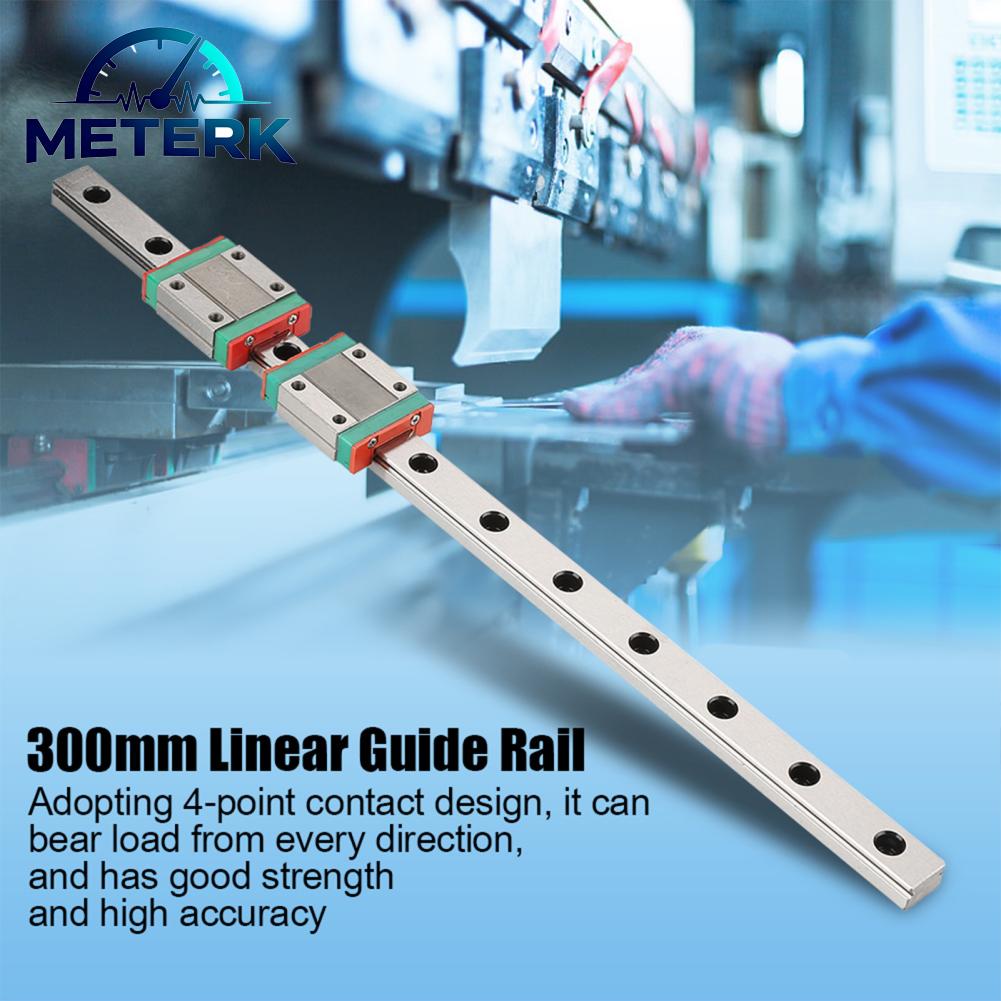 Meterk 1pc 300mm MGN12 Miniature Linear Rail Guide Rail 12mm Width 2pcs MGN12B Slide Blocks ราคา 659 บาท*ส่งฟรี