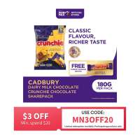 CADBURY Dairy Milk Chocolate Crunchie Chocolate Sharepack 180g