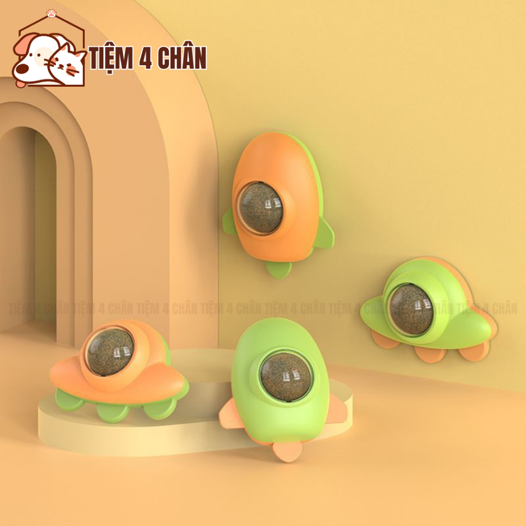 Cỏ khô cho mèo catnip dạng viên xoay dán tường