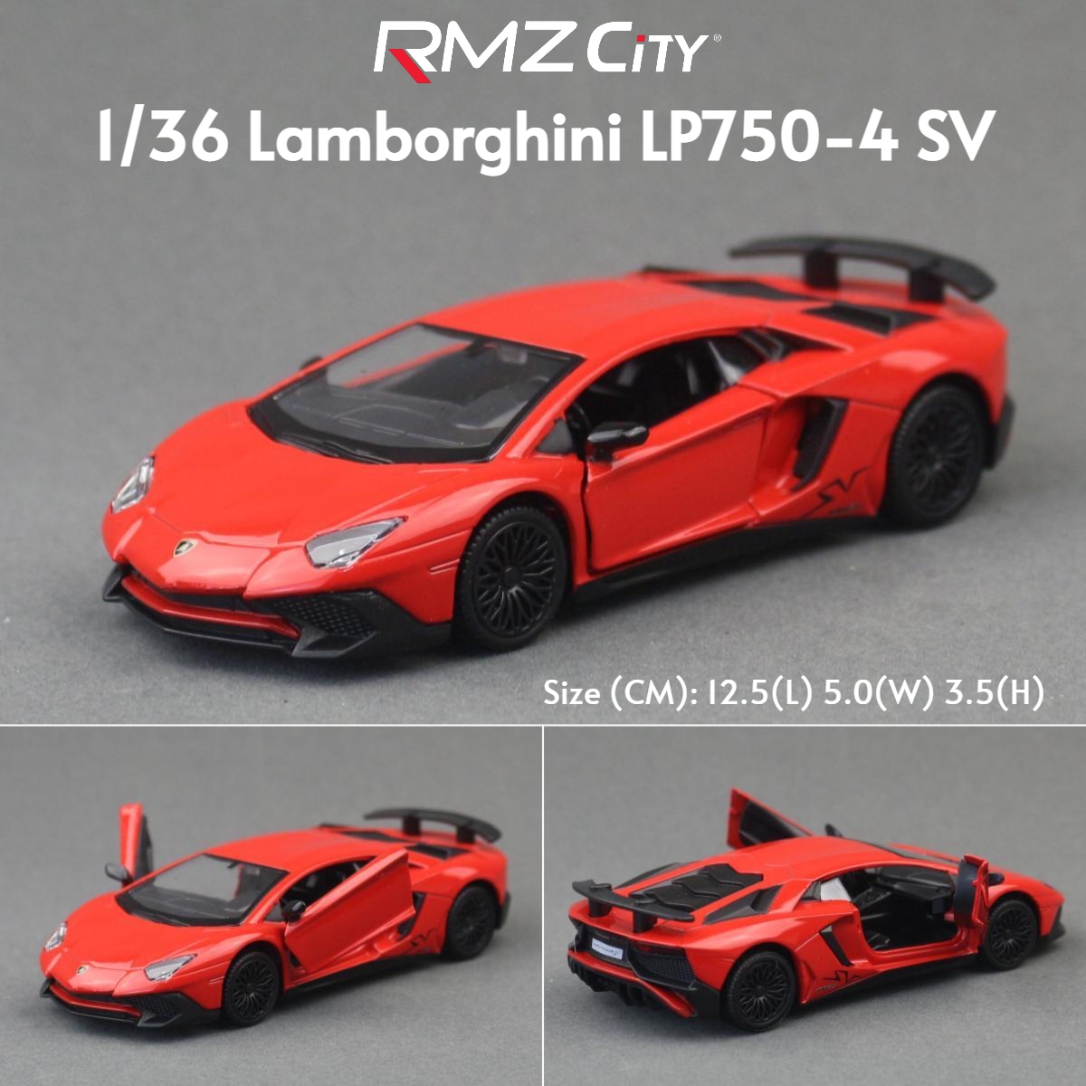 1/36 Lamborghini Super Sport Toy Car Model For Children Diecast Metal Miniature Pull Back Collection Gift Kid Boys - 5