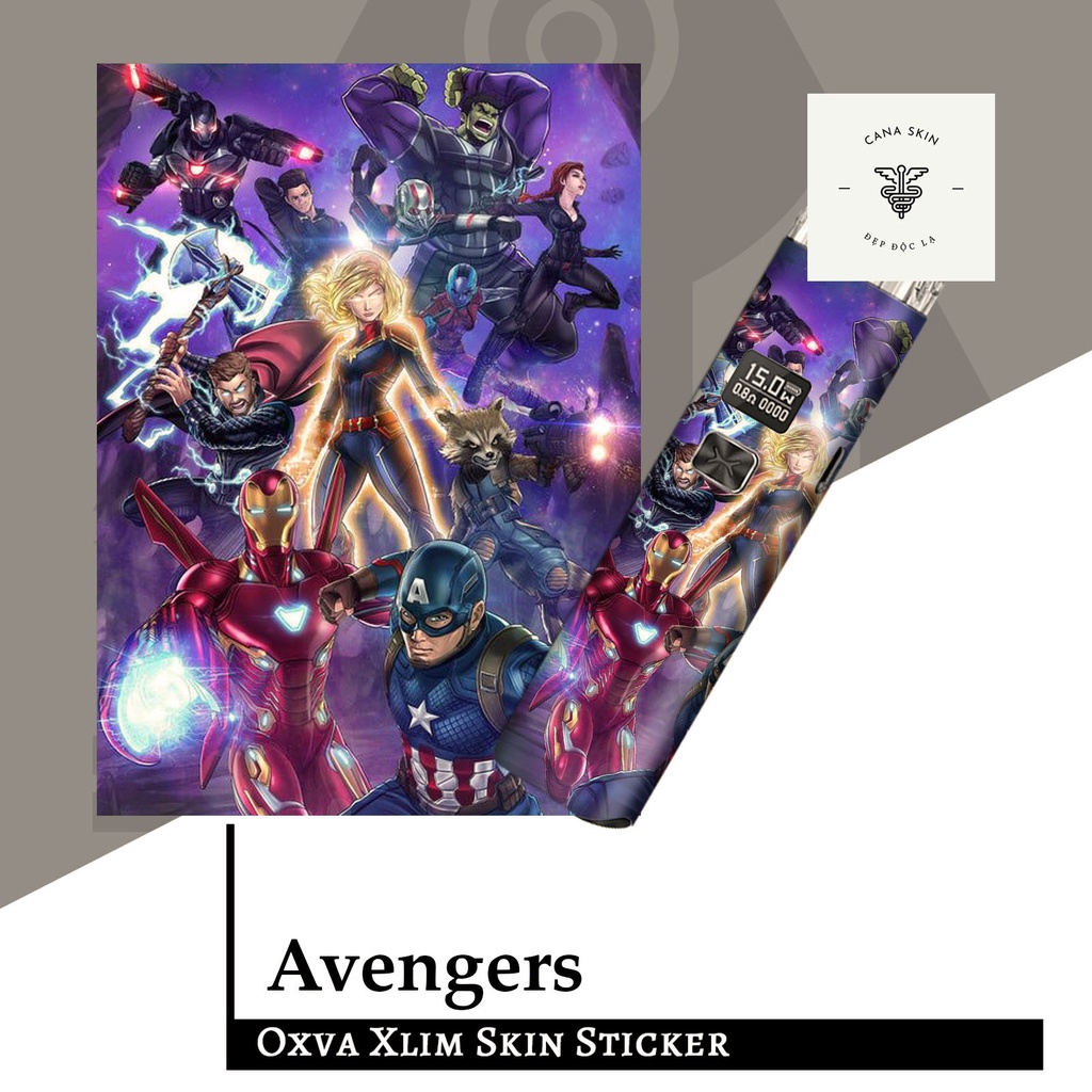 Miếng dán skin cho xlim v2/xlim SE / favostix / xtal pro / feelin in hình Avengers