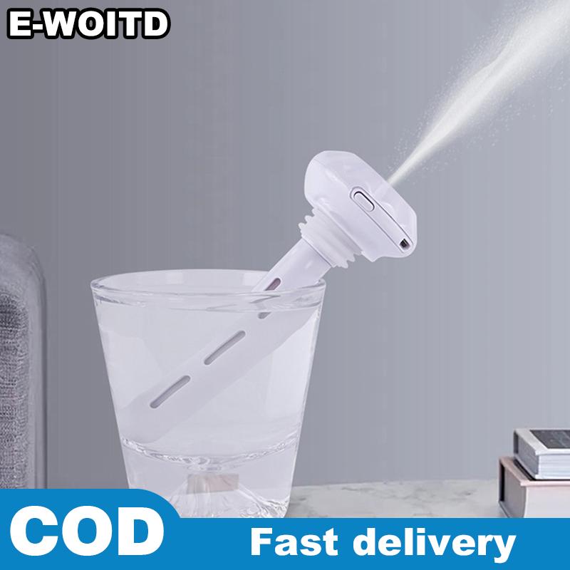E-WOITD USB Humidifior LED Lamp Mist Maker For Home Car Portable Mini Humidifier Ultrasound Aroma Anion Diffuser Air Purifier