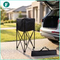 Flameer Collapsible Ball Storage Cart Heavy Duty Ball Hopper with Wheels High Capacity Pickleball Cart Stable for Training Sessions