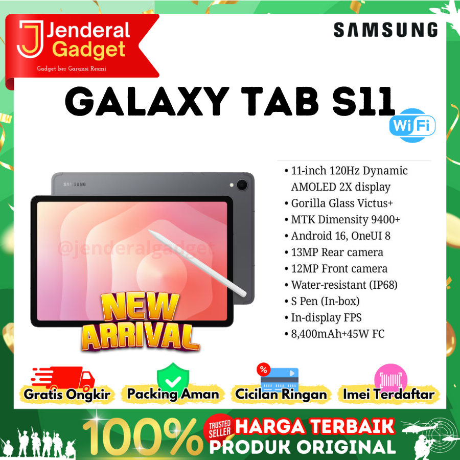 Samsung Galaxy Tab S11 12/256GB Wifi Only 11inch Garansi Resmi Harga  14,999,000 Ringgit*Penghantaran Percuma