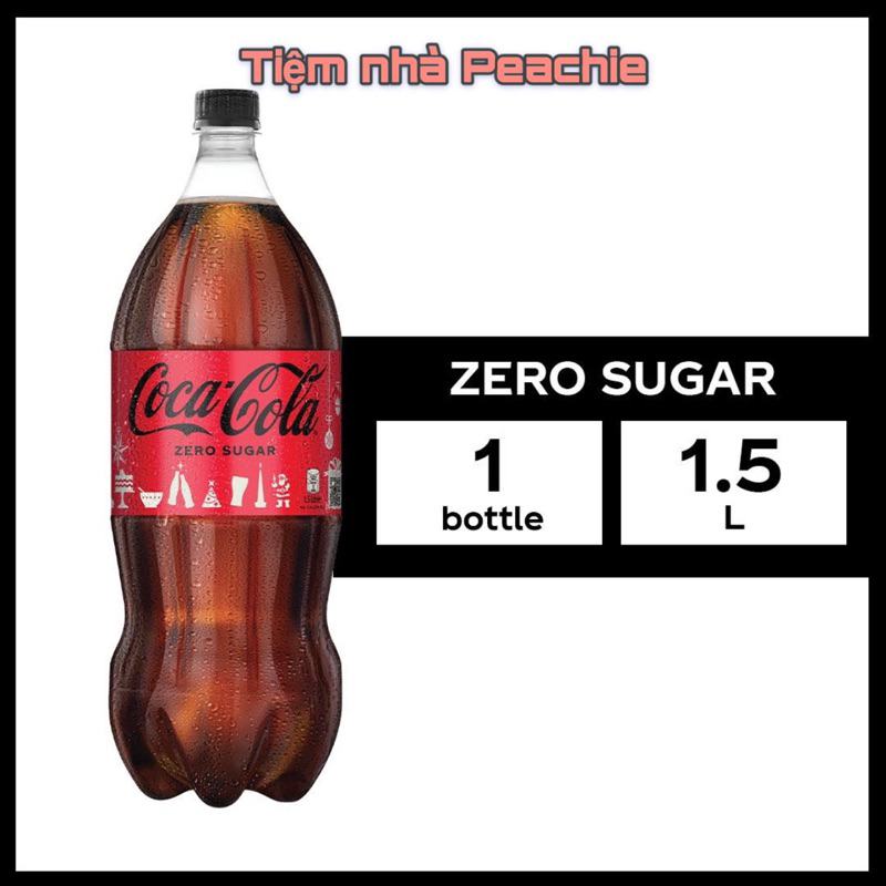 HOẢ TỐC Nước ngọt có ga Coca Zero không đường chai lớn 1,5L