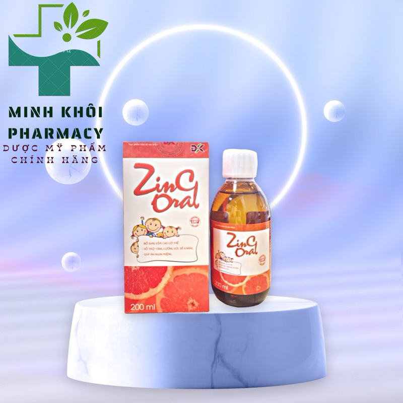 Bổ Sung Kẽm Hỗ trợ Tăng Cường Sức Đề Kháng ZinC Oral ĐK Giúp Ăn Ngon Miệng- chai 200ml - MK PMC