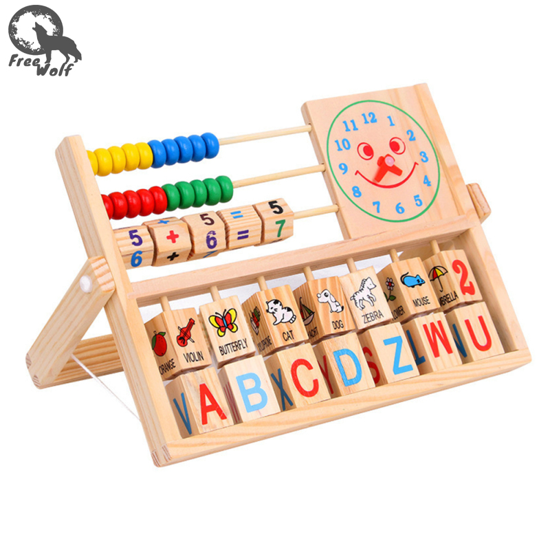 Preschool Math Learning Toy Wooden Frame Abacus With Multi