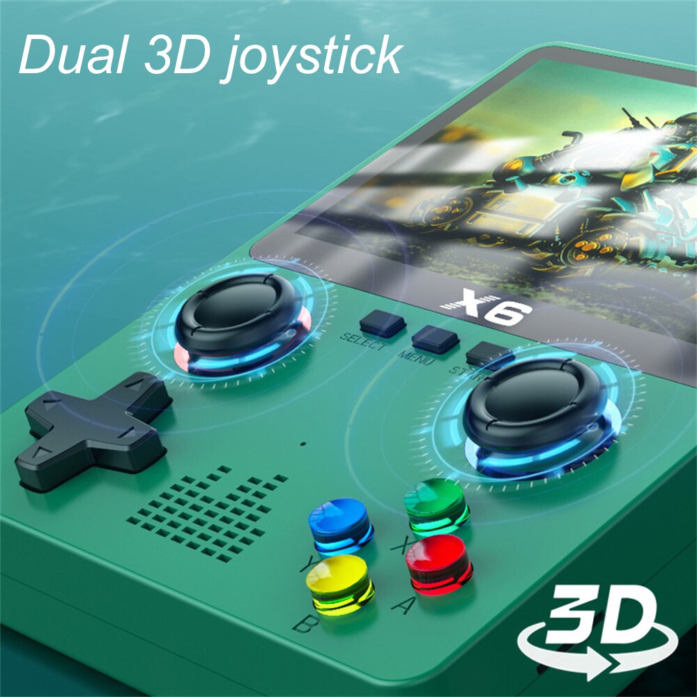2023 New X6 Máy chơi game màu HD màn hình bỏ túi Máy chơi game 3.5-inch Dual Rocker GBA Arcade giả lập được xây dựng trong loa