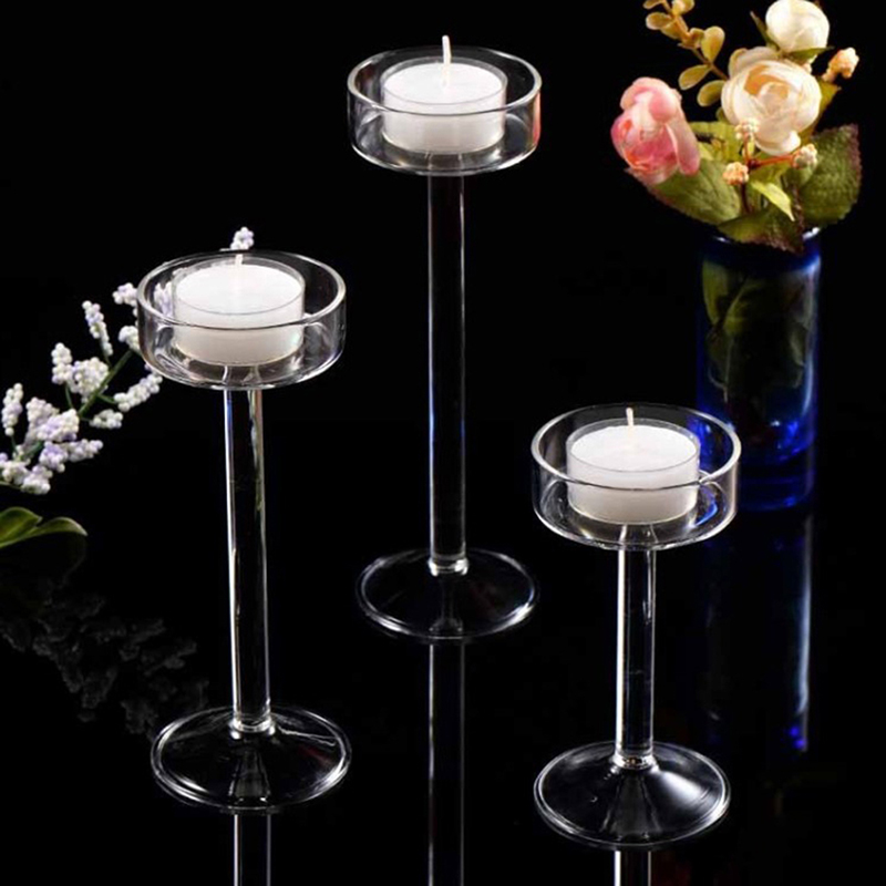 waqajh 1 Bộ giá đỡ nến thủy tinh giá đỡ nến tealight trang trí nhà cửa đám cưới