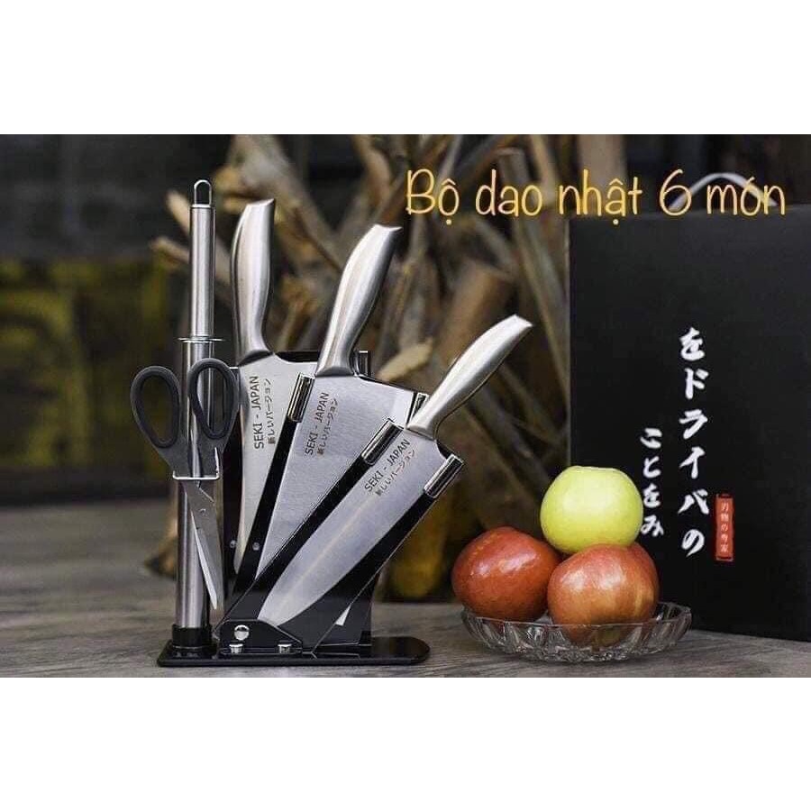 Bộ dao nhật 6 món nhật bản - bộ dao nhà bếp 6 món inox cao cấp