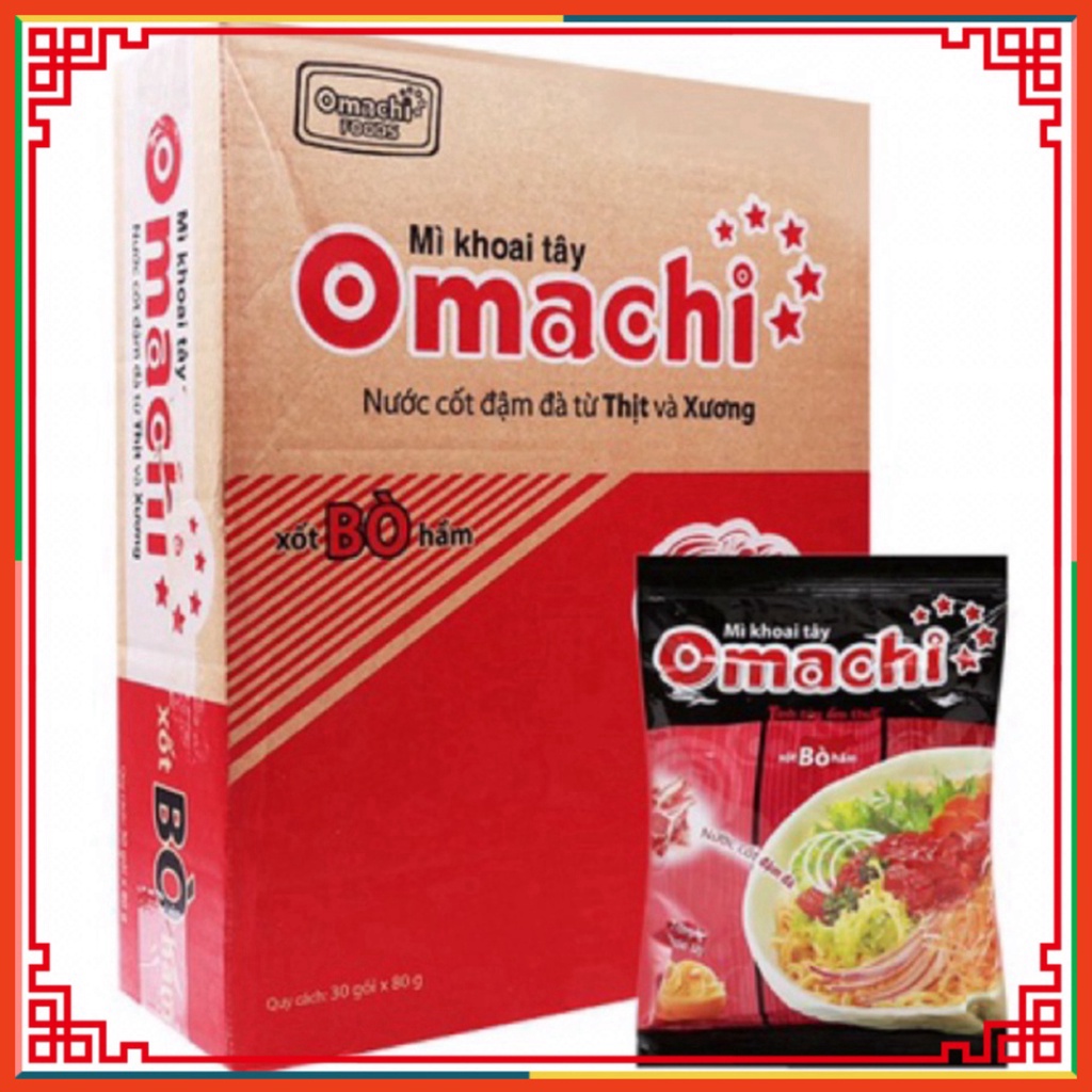 Thùng Mì củ khoai tây Omachi 30 gói x80g (Chính hãng)