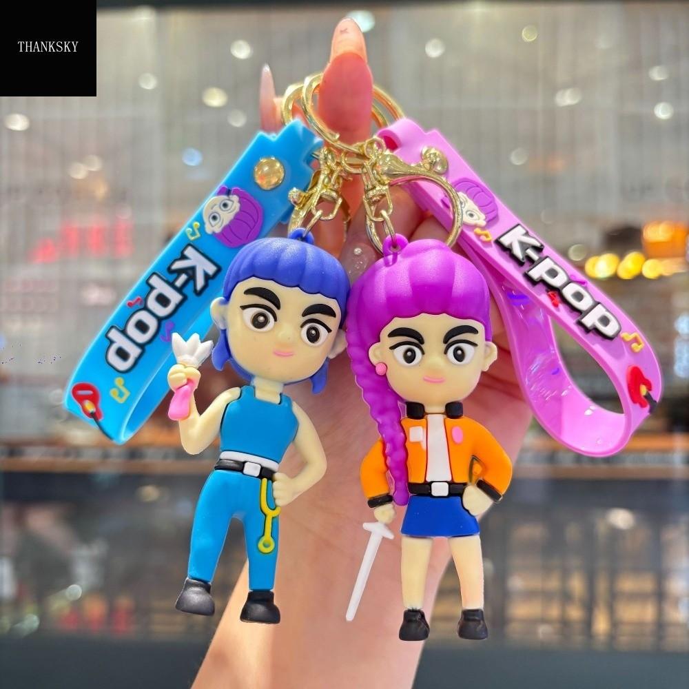 THANKSKY Anime Móc khóa thợ săn quỷ Phim hoạt hình Chú hổ nhỏ Khóa móc chìa khóa Rumi Trang trí Mira Móc khóa hình PVC dành cho trẻ em  người hâm mộ