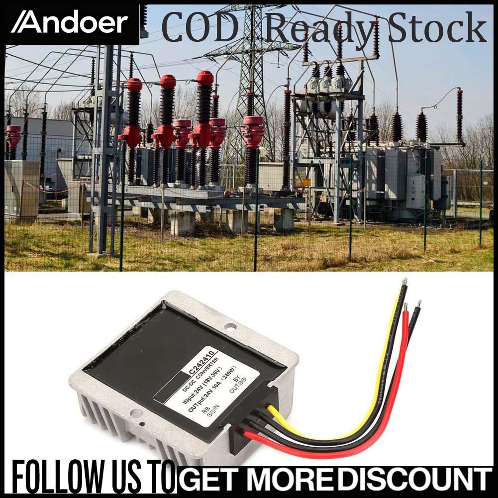 Andoer Bộ chuyển đổi tăng/giảm bước tự động 18-36V sang 24V Mô-đun điều chỉnh điện áp Boost/Buck (10A) Giá 705,000 Đồng*Miễn phí vận chuyển