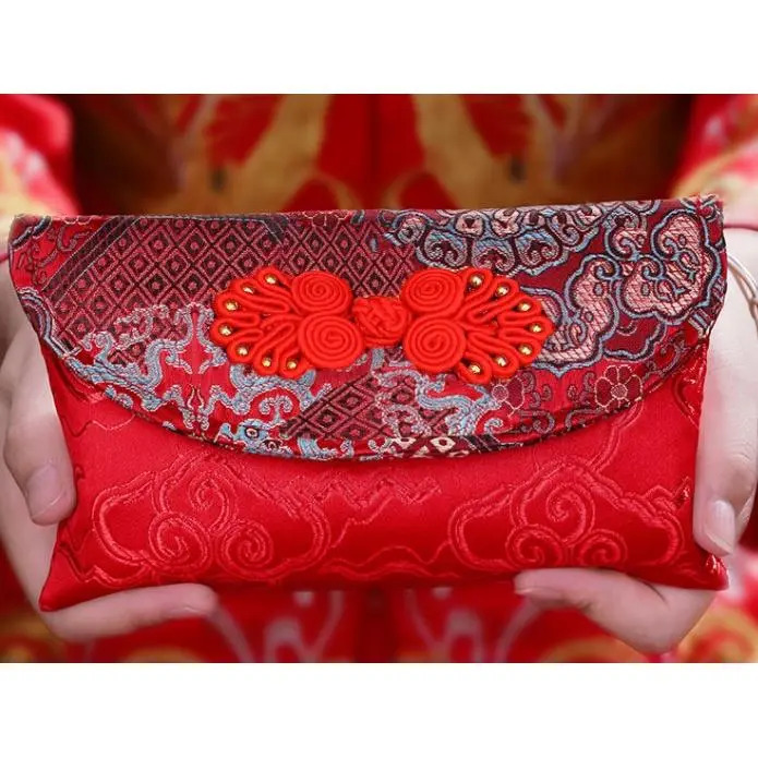 wedding supplies big red bag general红包结婚用品大红包袋通用锦缎布红包万元改口费见面礼金彩礼聘礼 名媛v时尚 ✉◐☃ YUEBANCHUAN