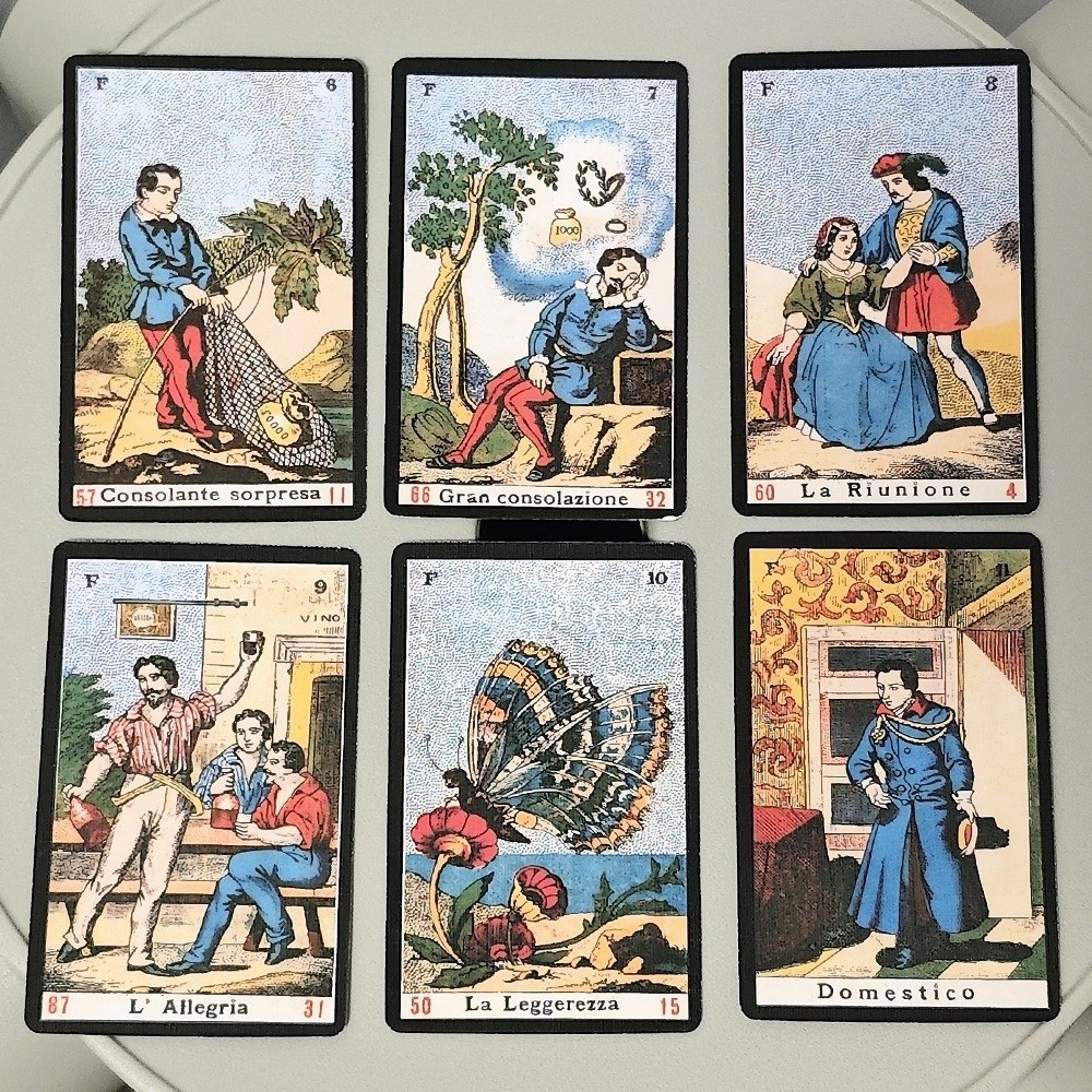 A5TG A Set 52 chiếc Bộ bài Oracle Sibyl Thú vị Đặc biệt Bộ bài Oracle Sàn 96cm Bộ bài Sibilla Ý Trò chơi tiệc tùng