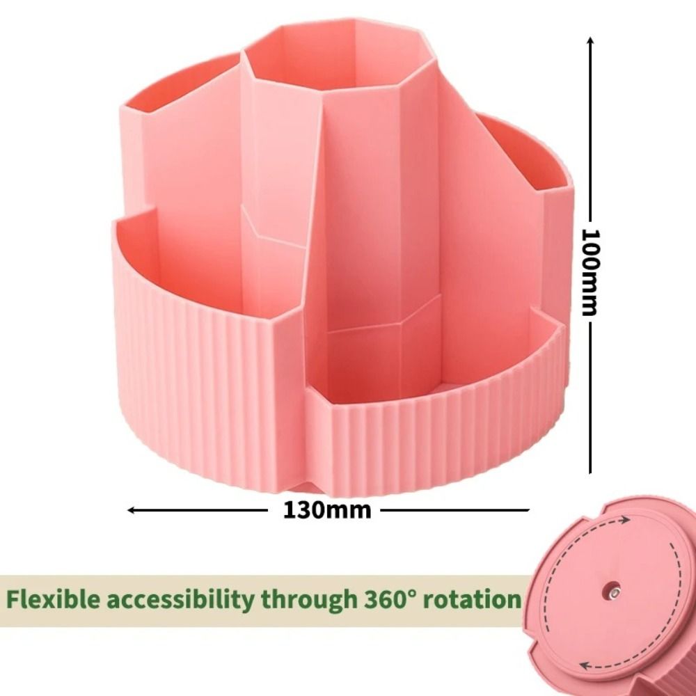 WAPKTY 5 khe Hộp đựng văn phòng phẩm để bàn Túi để bàn Xoay 360 độ Hộp đựng bút để bàn đa năng Sức chứa lớn Bình đựng cốc bút chì dễ thương Trẻ em