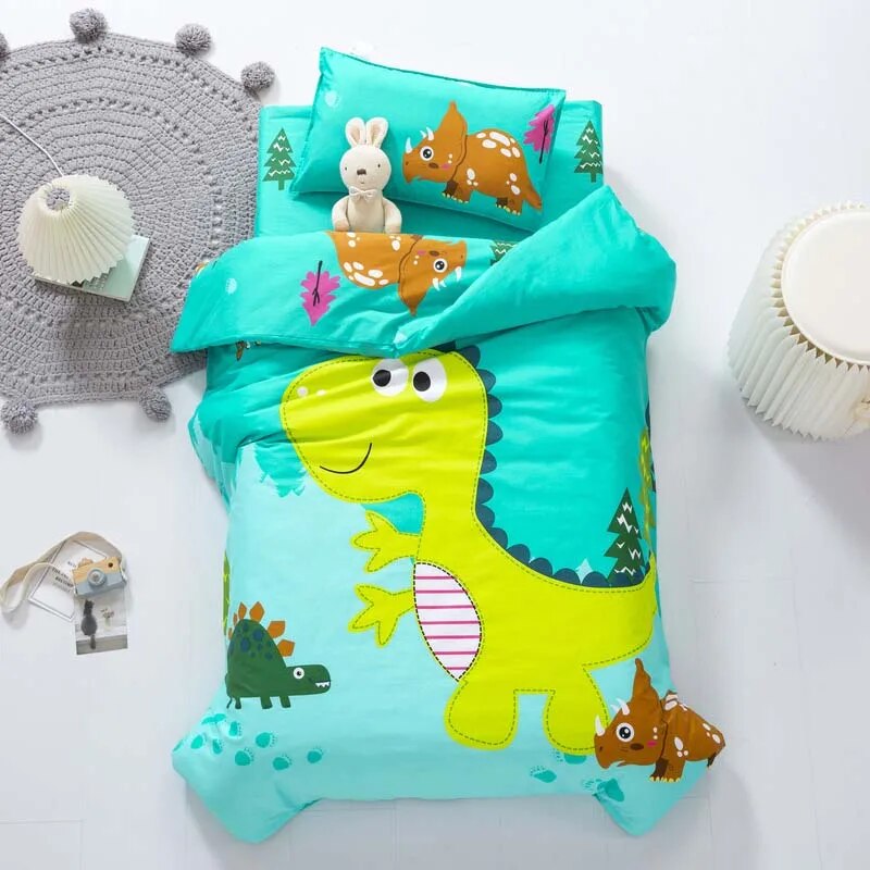 Bông 3 cái/bộ mẫu giáo Quilt phim hoạt hình phòng trẻ em Bộ đồ giường ngủ giường cũi trẻ em Quilt Cover Khăn trải giường mà không làm đầy mềm