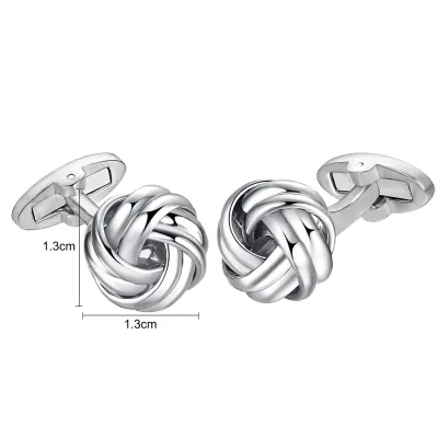 Yoursfs Men's Cufflinks Simple Design Unique Silver Twist Cufflinks Anniversary Birthday Gift