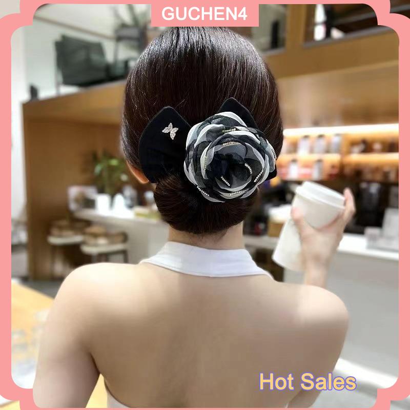 GUCHEN4🎀 Thời Trang Cổ Điển Lười Biếng Ma Thuật Hoa Bow Clip Bun Curler Bện Kiểu Tóc Twist Nhà Sản Xuất Công Cụ Dount Twist Cho Phụ Nữ Tóc Phụ Kiện