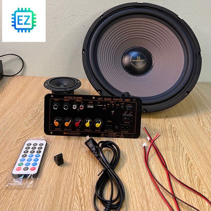 Bộ mạch loa Kara D100, loa bass 30 Pioneer từ đôi, treble giấy từ đôi kèm phụ kiện