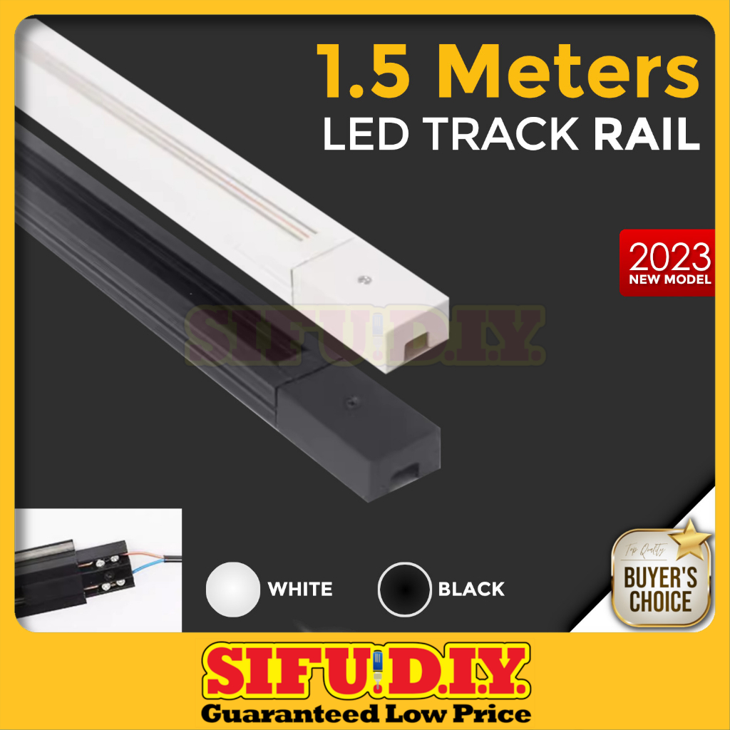 【TRACK RAIL】LED Track Light Rail 1M 1.5M 2M Lampu Track Joint Light L Joint T Joint Cross Joint For Tracklight