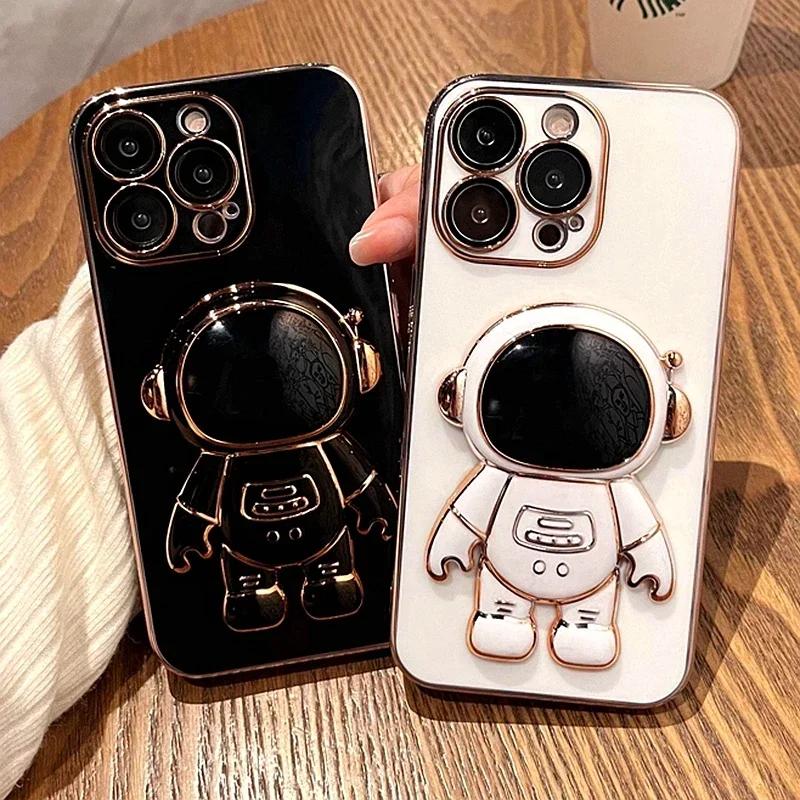 Astronaut Phone Case For iphone 15 Pro 11 12 13 14 Pro Max XS X XR 7 8 15 Plus SE 2020 Mini Shockproof Silicone Kickstand Cover