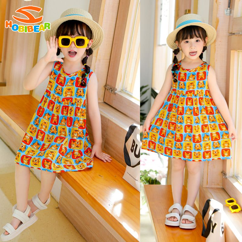 HOBIBEAR Cute Sleeveless Dress for Girls with Embroidered Strawberry Design ราคา 78 บาท*ส่งฟรี