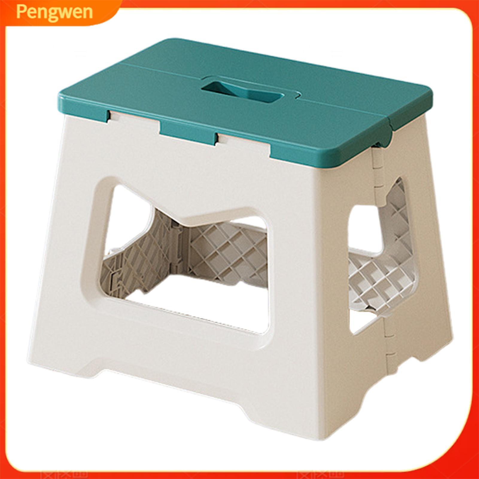 Pengwen Multifunctional Step Stool Folding Bench for Toddlers Portable Folding Stool with Handle – Multifunctional Plastic Footstool Seat Cushion for Toddlers Seniors Lightweight and Durable for Indoor - 3