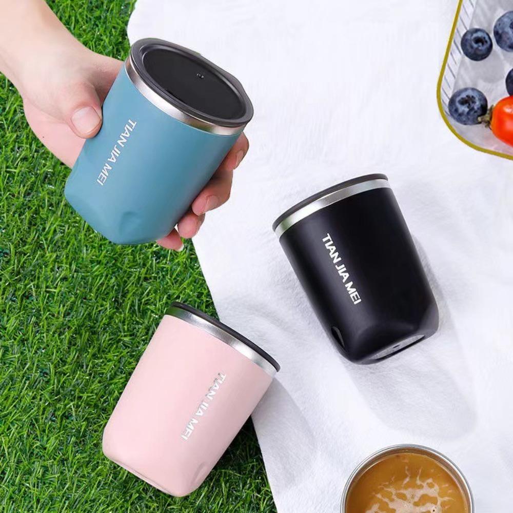 Cốc cà phê giữ nhiệt Dalton, bình hút chân không bằng thép không gỉ 300ml 304, đồ uống chống rò rỉ Có Nắp hai mặt trà sữa