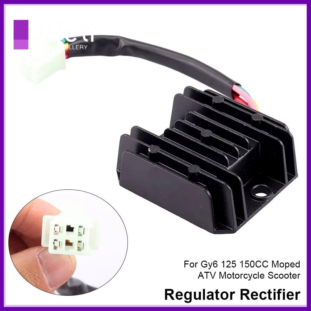 PETI JEWELLERY 1Pcs 4 chân Bộ điều chỉnh chỉnh lưu 12V 4 dây Bộ điều chỉnh sóng đầy đủ Nhôm Phụ kiện xe máy tay ga Dành cho xe máy Gy6 125 150CC và ATV