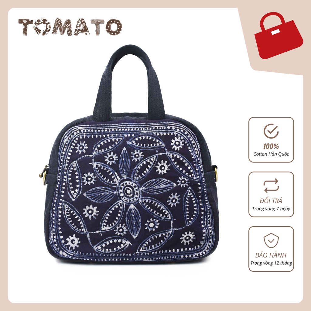 Túi xách thời trang họa tiết Trapez Hemp Handmade