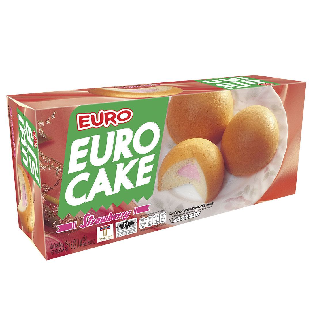 Euro Strawberry Cake 144G ราคา 49 บาท*ส่งฟรี