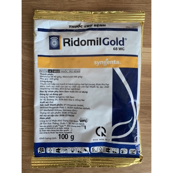 Thuốc trừ nấm bệnh Ridomilgold 100gr