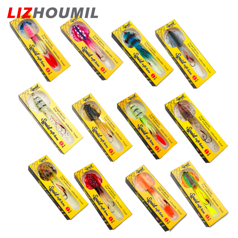 LIZHOUMIL Faux Crankbait Artificial Wobbler Soft Bait Fishing Equipment Octopus Fishing Lures With Hook Skirt Tail Soft Simulation Luminous UV Bionic Lures For Saltwater Ocean Fishing 60g ราคา 136 บาท*ส่งฟรี