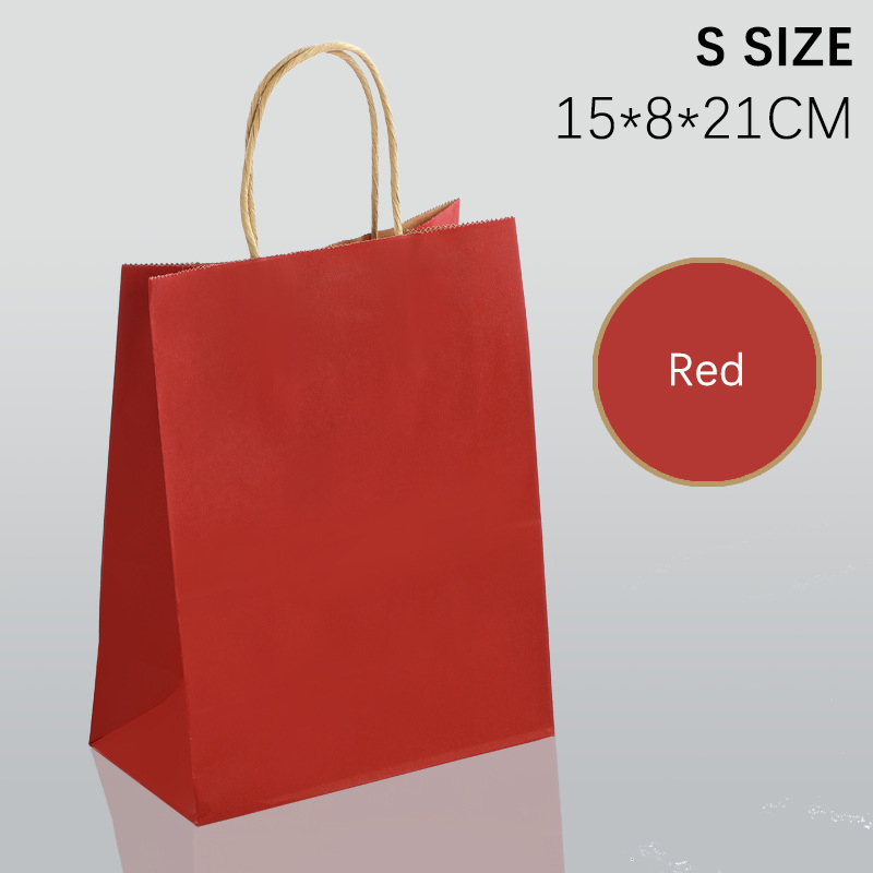 Kraft Paper Bag Gift Bag Colours with Handles Birthday Party Goodie Bag Paper Bags for Gift (Plain)