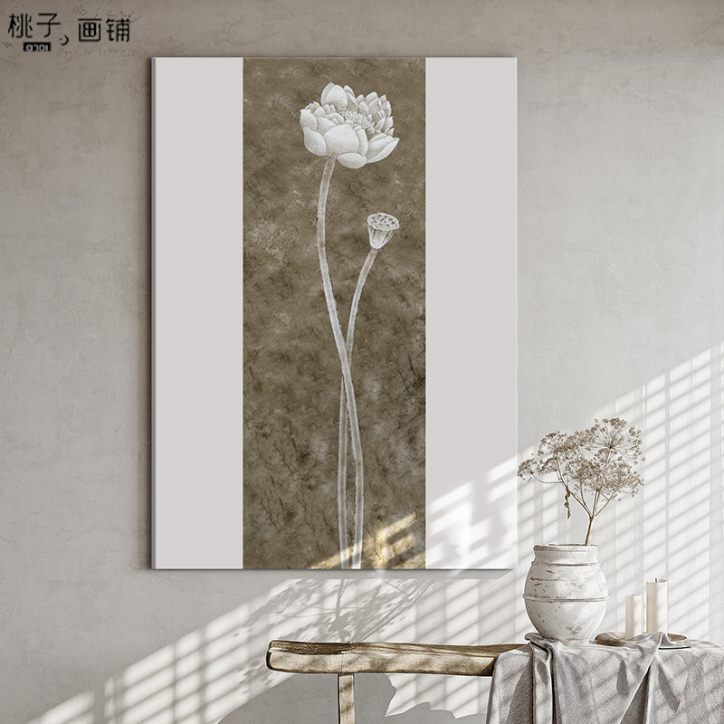 Phong cách Trung Quốc mới phòng khách bức tranh trang trí, phong cách hiện đại, gió yên tĩnh, hiên nhà, phòng trà, hoa sen, tranh tường phong cách Zen, tường Homestay, nghiên cứu, Quan Niệm nghệ thuật, in Poster, tranh treo vải