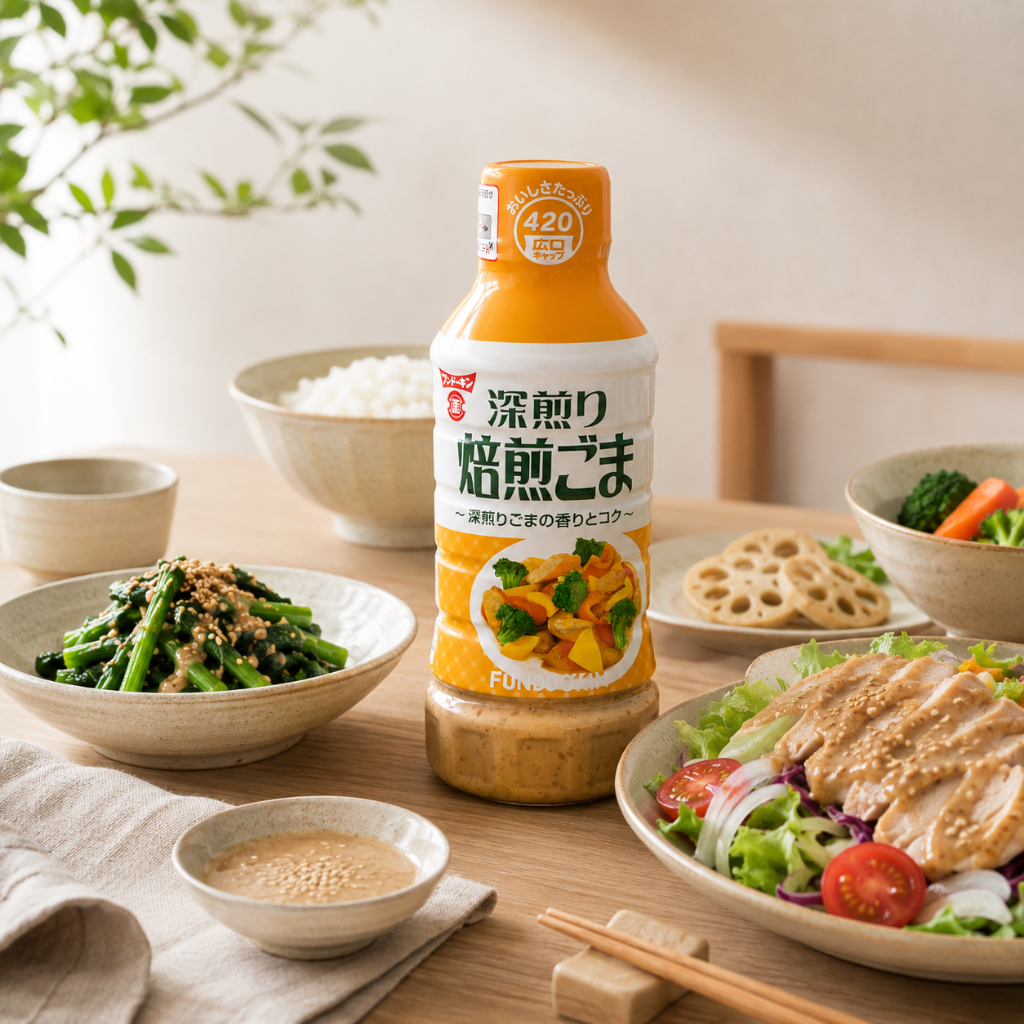 arabiki golden goma dressing JAPAN] Kenko Kingoma 300ml Coarse Ground Gold Sesame Tare Dipping Rich Taste family-photos
