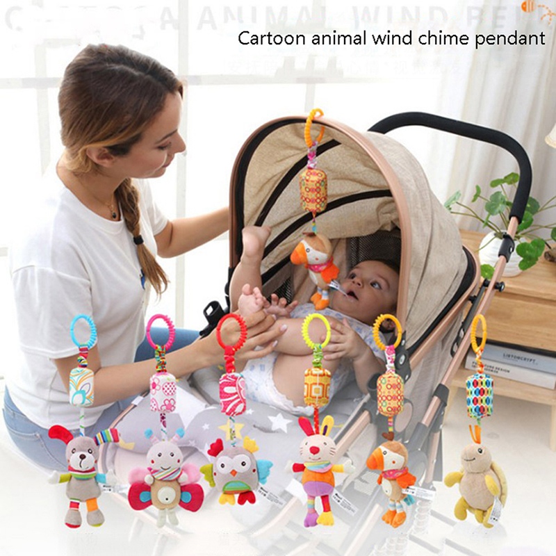 Childhood MS Good Quality Newborn Baby Rattles Plush Stroller Cartoon