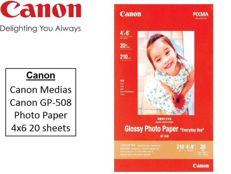 Canon Medias Canon GP-508 4R Photo Paper 4x6 20 sheets Singapore