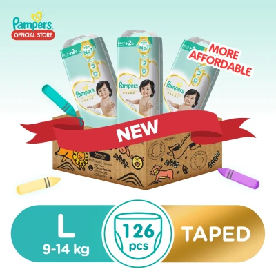 NEW Pampers Diaper Premium Care Tape L42x3 - 126 pcs - Large Baby Diaper (9-14kg)