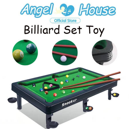 Angel House Mini Billiard Table Set For Kids Home Indoor 2 In 1 Billiards Boys Puzzle Parent Toys