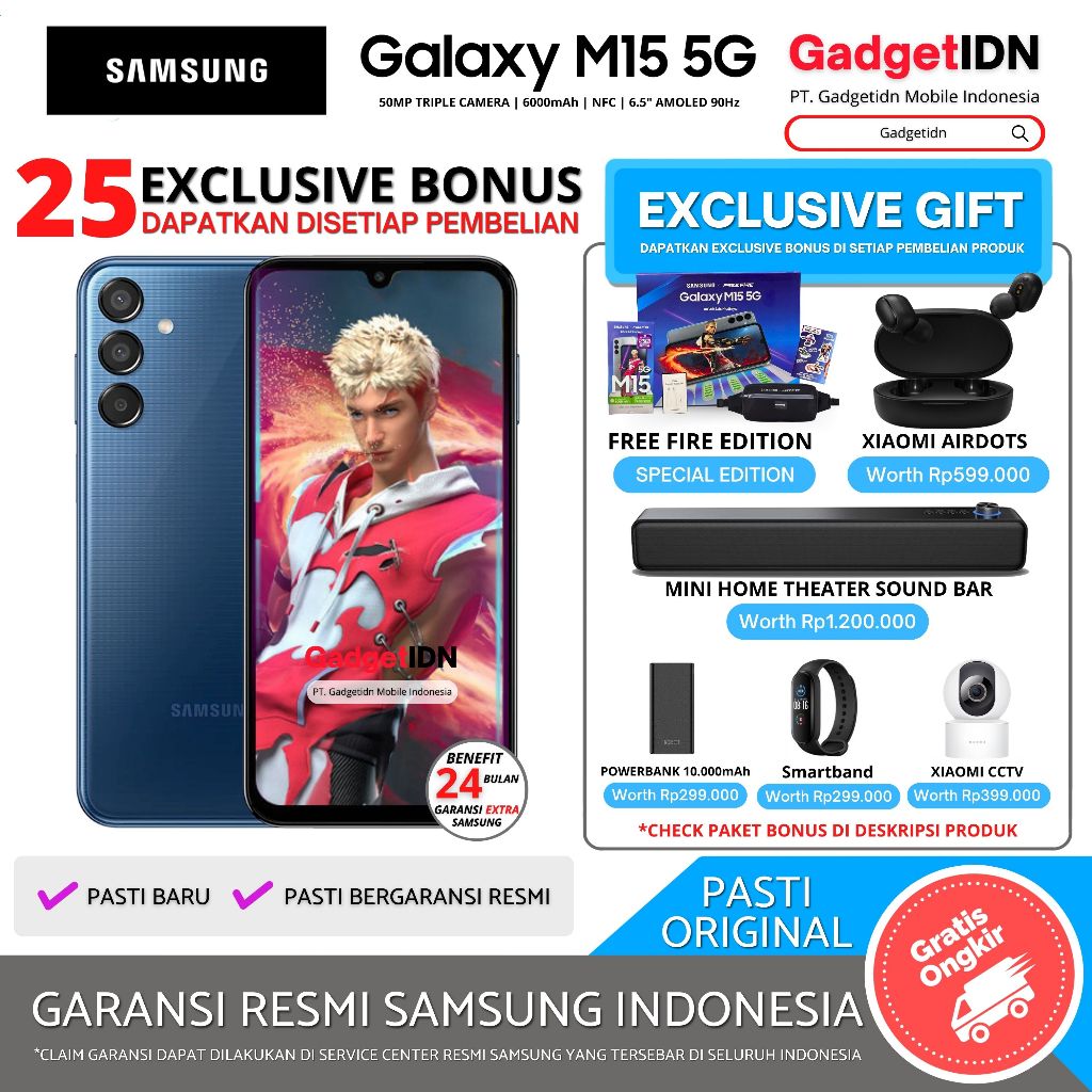 Samsung Galaxy M15 5G 6/128GB ( +6GB Extended RAM ) Garansi Resmi Samsung Harga  2,799,000 Ringgit*Penghantaran Percuma