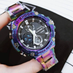 สินค้า นาฬิกา Casio  สายเหล็กสเเตนเลส  สีไทเทเนียม ตั้งเวลาเเถมฟรีกล่องใส่