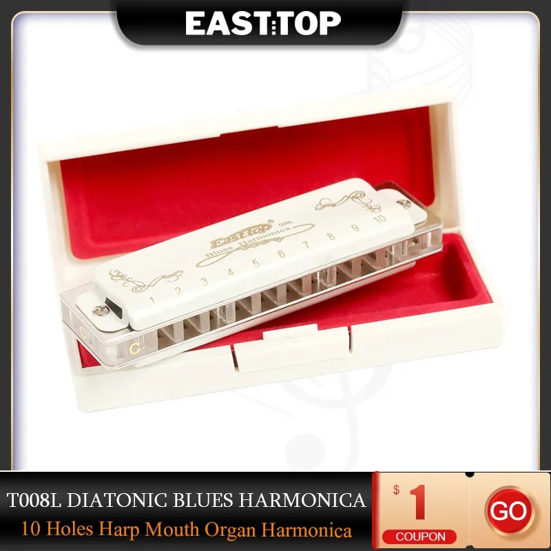 Easttop t008l Diatonic Hòa Tấu Blues Key của D 10 lỗ Harp kèn ác mô ni ca Harmonica cho S các chuyên gia