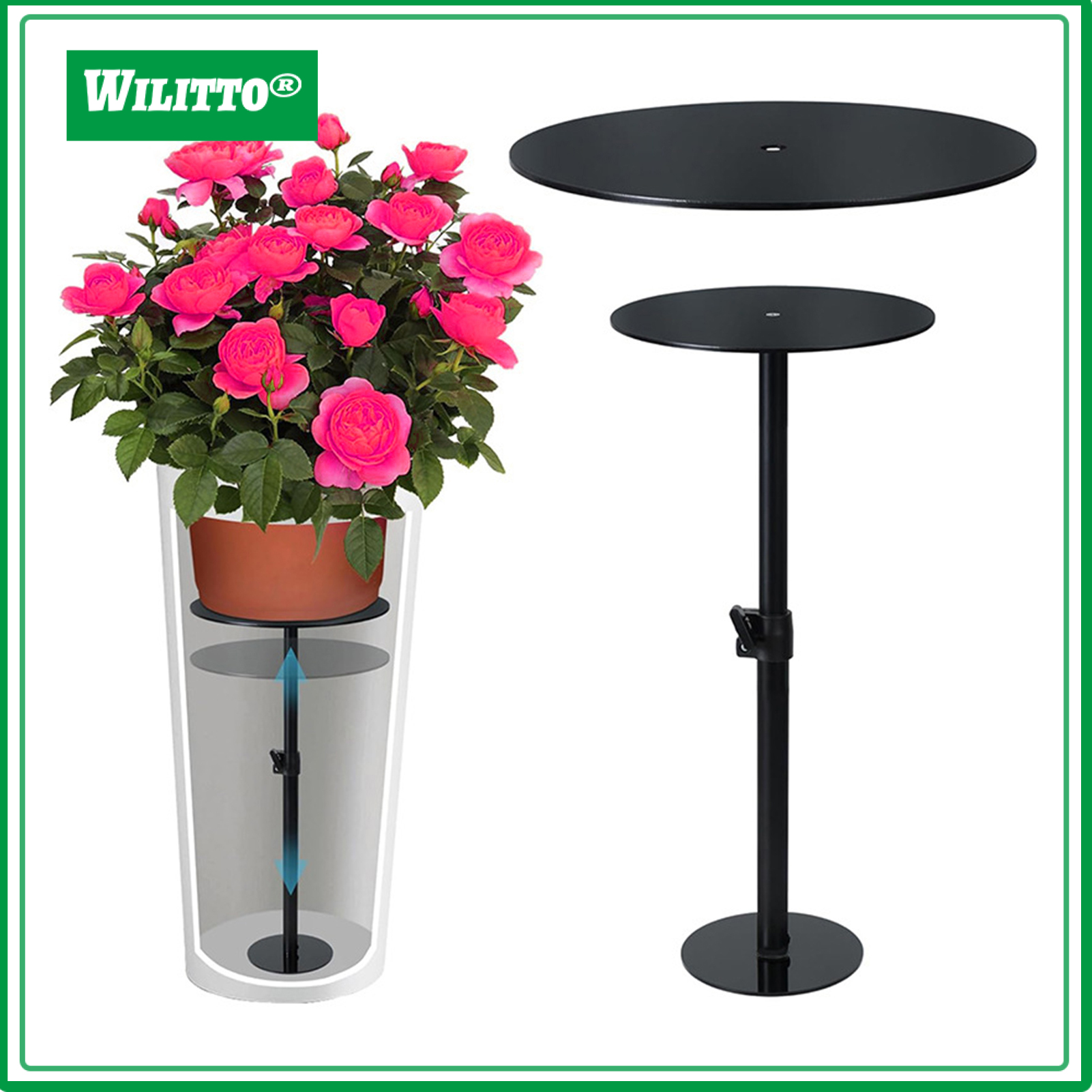 Adjustable Plant Risers for Inside Pots 11.4-19.6""/17-32"" Planter Insert Filler for Large Pots Metal Plant Lift Insert for Indoor Outdoor Tall Taper Planter Container ราคา 986 บาท*ส่งฟรี