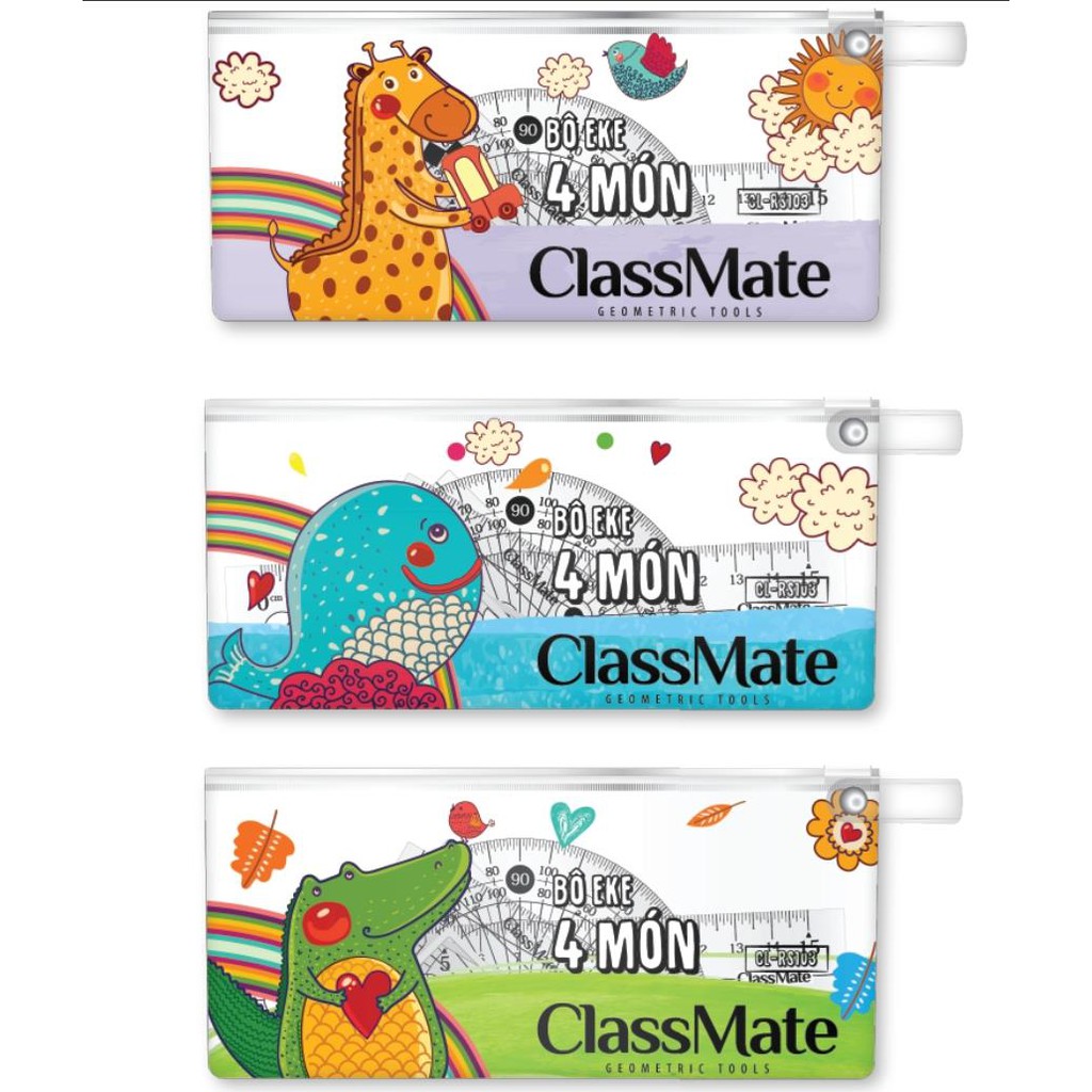 Bộ thước kẻ eke 4 món classmate cl-rs103