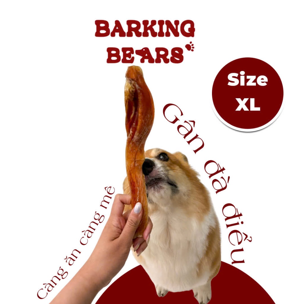 Gân Đà Điểu 60gr-300gr Sấy Khô Bánh Thưởng Xương Gặm Cho Chó Barking Bears Bay Mảng Bám Răng Cho Chó