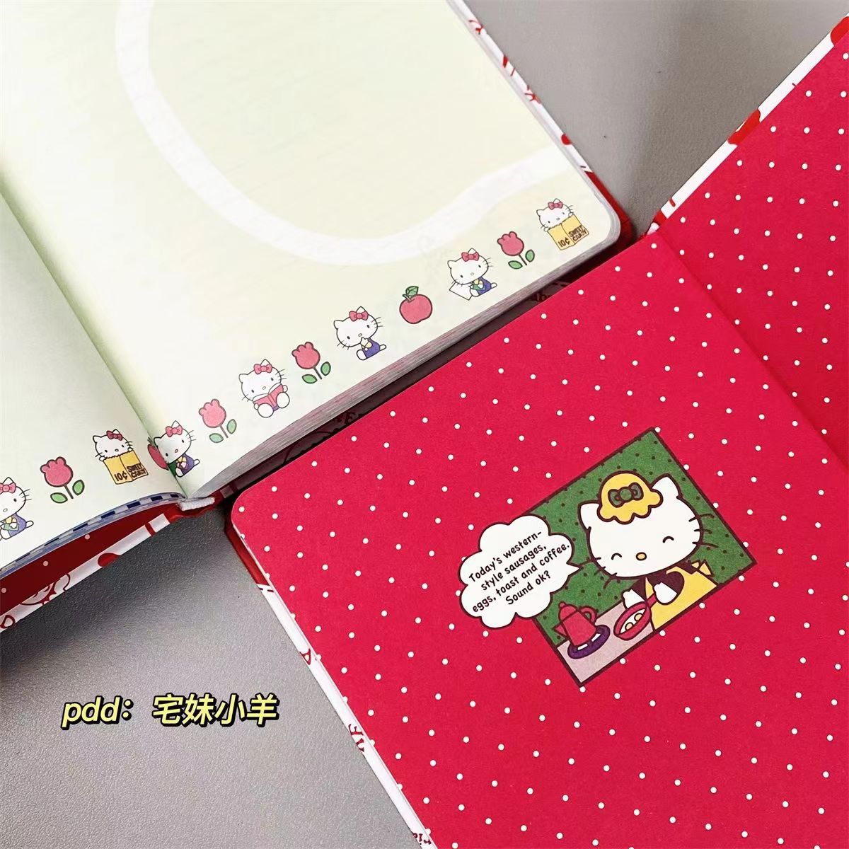 [Document supplies] Xiaohongshu Same Style Kitten Notebook Good-looking Student Cute Girl Heart Hard Shell Color Page Learning Notebook